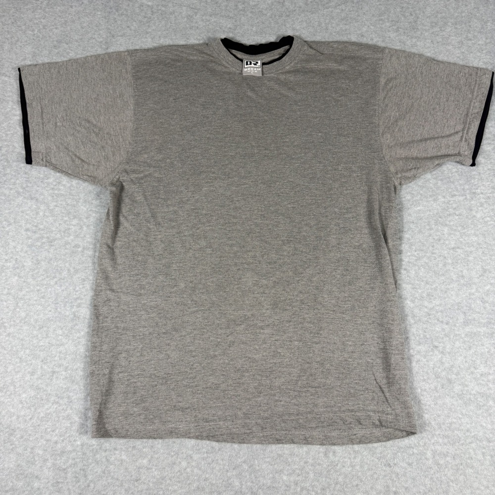 Dream USA Ringer T-Shirt Mens Large Gray Black Trim Streetwear Skate Tee